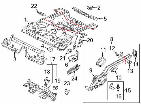 2020 Volkswagen GTI Rear Floor & Rails