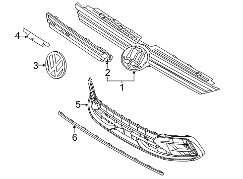 2025 Volkswagen Golf R Name Plate Diagram for 5H0-853-679-AB-FOD