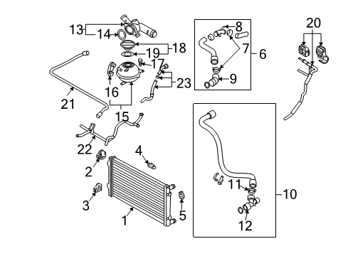 1999 Volkswagen Jetta Radiator & Components Diagram 2