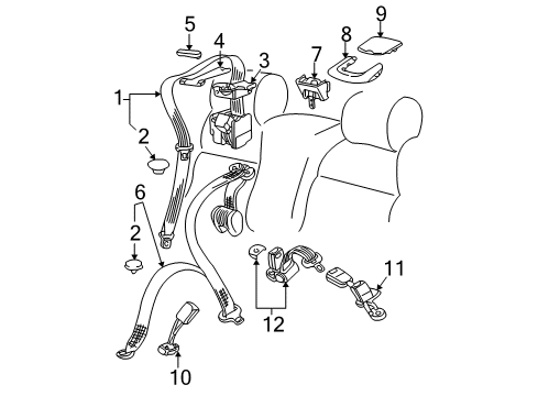 2002 Volkswagen Passat Rear Seat Belts Diagram