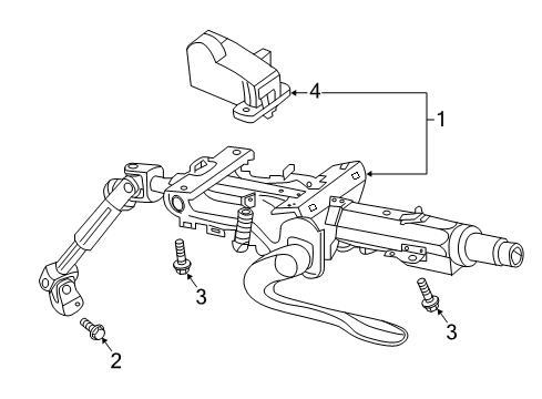 2022 Volkswagen Tiguan Steering Column Assembly Diagram