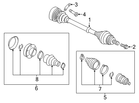 2015 Volkswagen e-Golf Drive Axles - Front Diagram