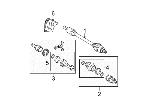2009 Volkswagen Passat Drive Axles - Front Diagram