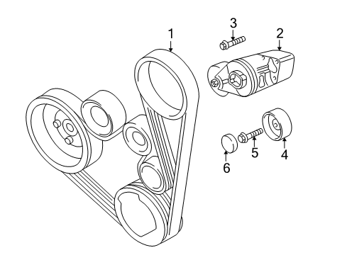2001 Volkswagen Jetta Belts & Pulleys - Belts Diagram 2