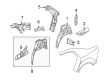 Diagram for Volkswagen Phaeton Wheelhouse - 3D5-809-412-A