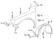 Diagram for Volkswagen Passat Fender - 561-821-022-A