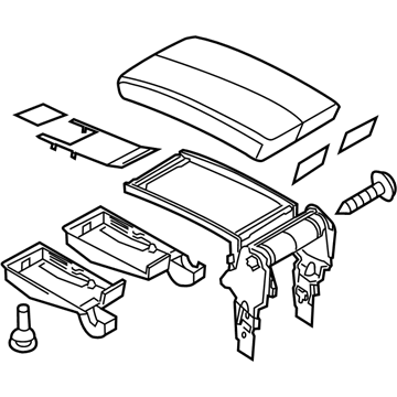 Volkswagen 7P6-864-207-B-86W Armrest Assembly